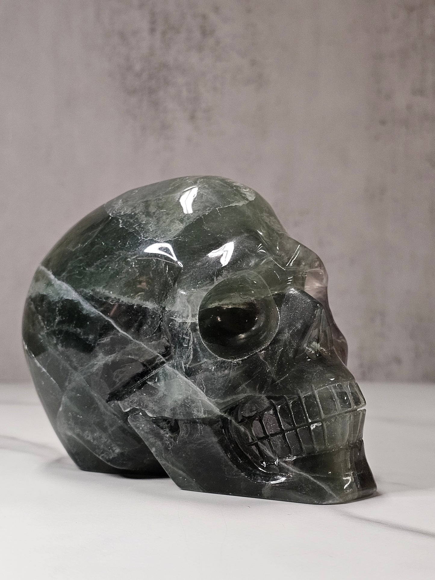 Fluorite Skull Carving