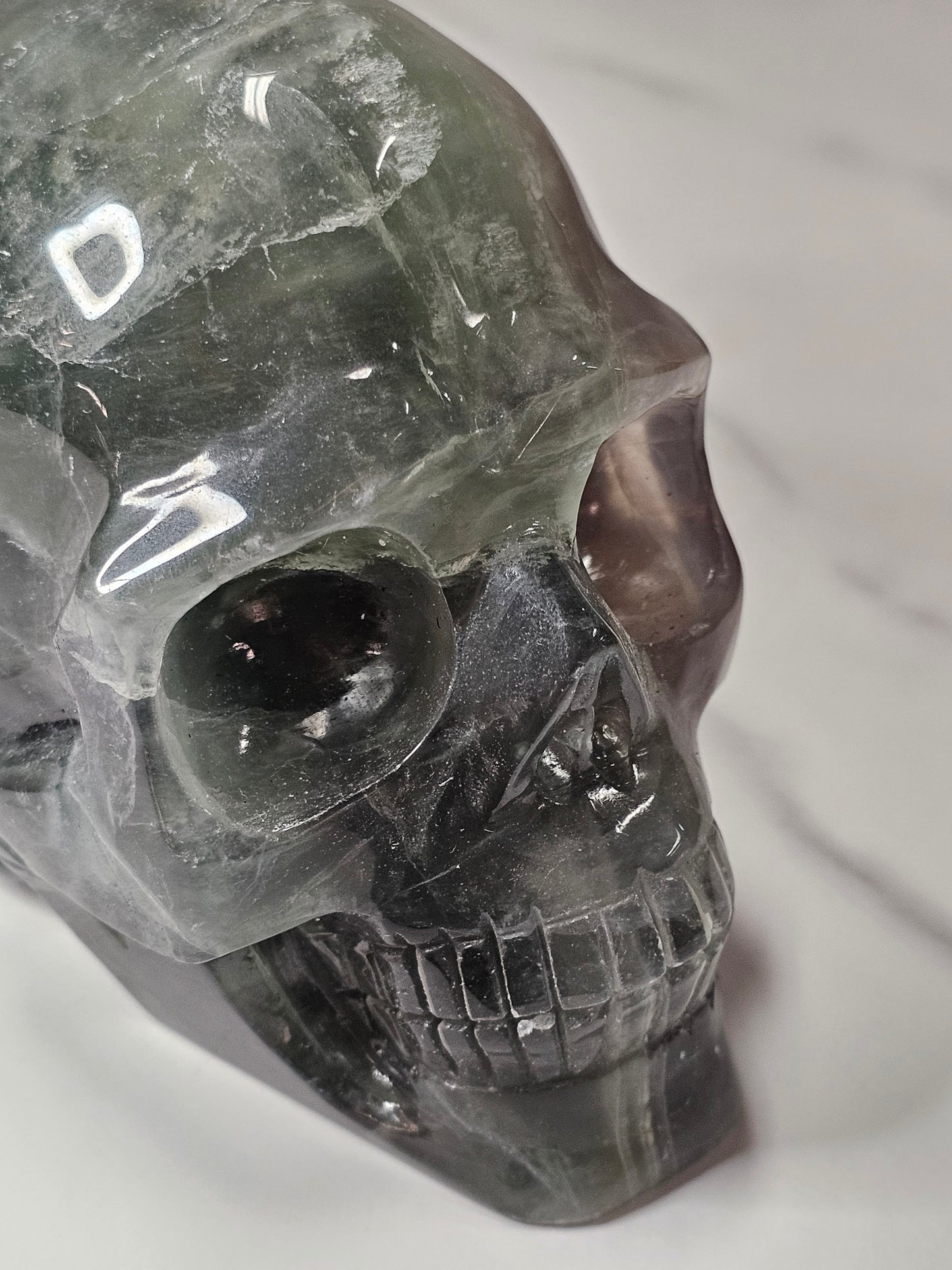 Fluorite Skull Carving