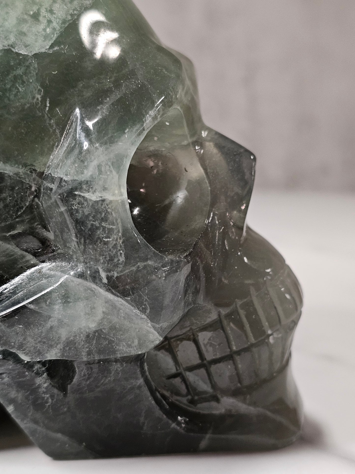 Fluorite Skull Carving