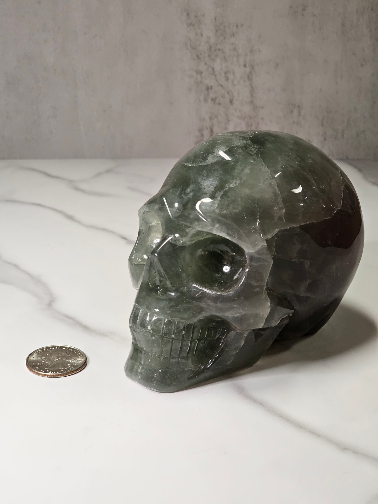 Fluorite Skull Carving