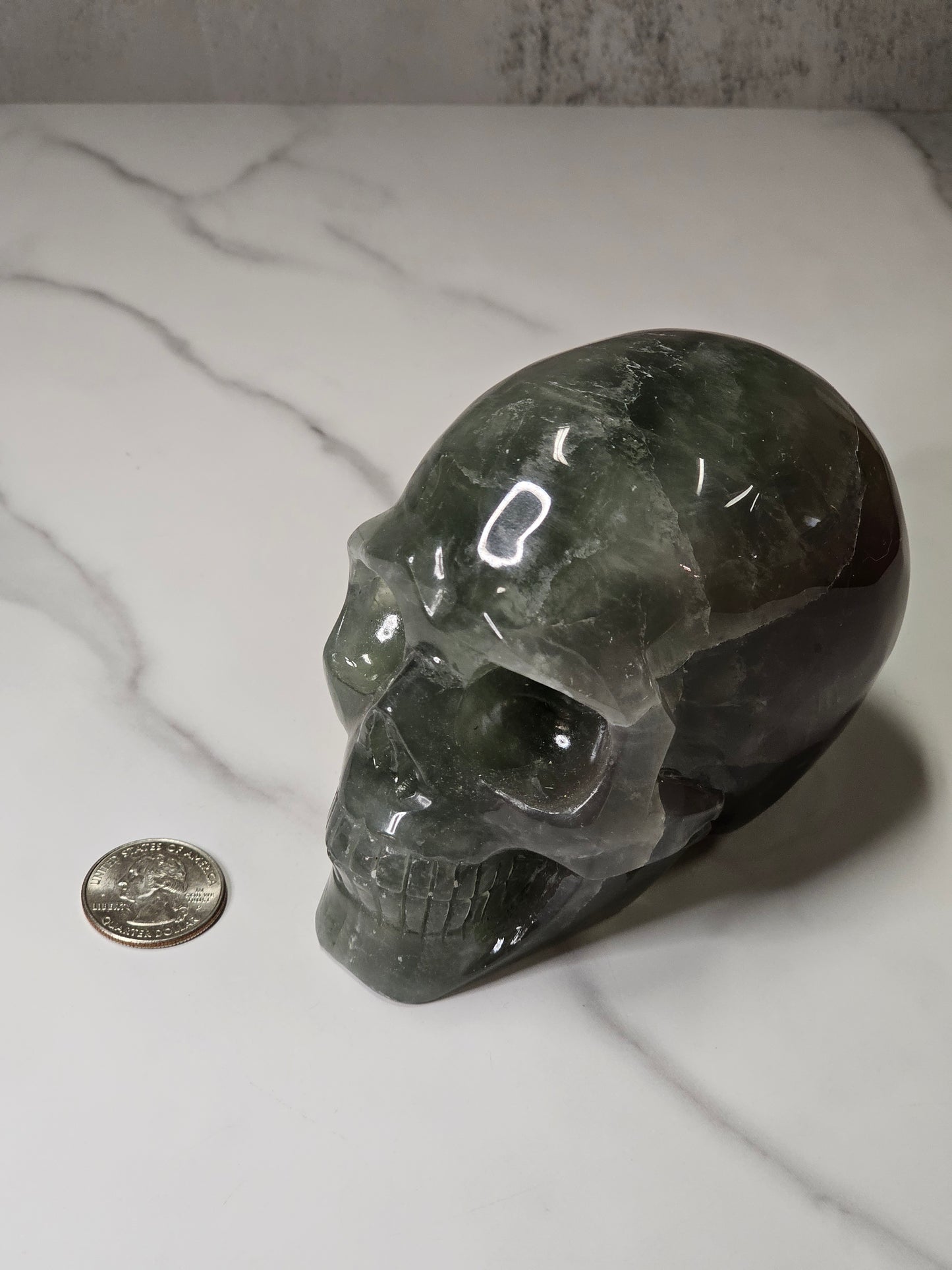 Fluorite Skull Carving