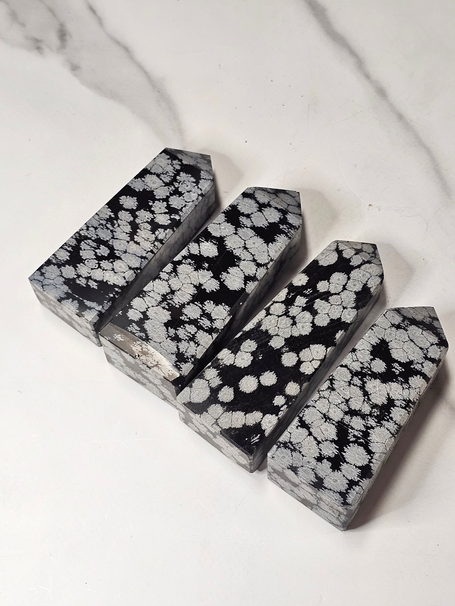 Snowflake Obsidian Tower - 4 Sided