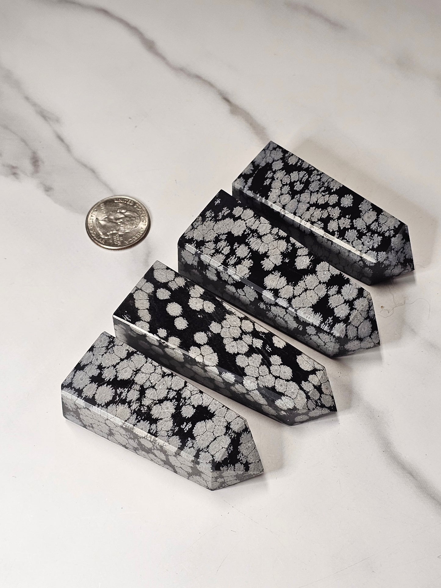 Snowflake Obsidian Tower - 4 Sided