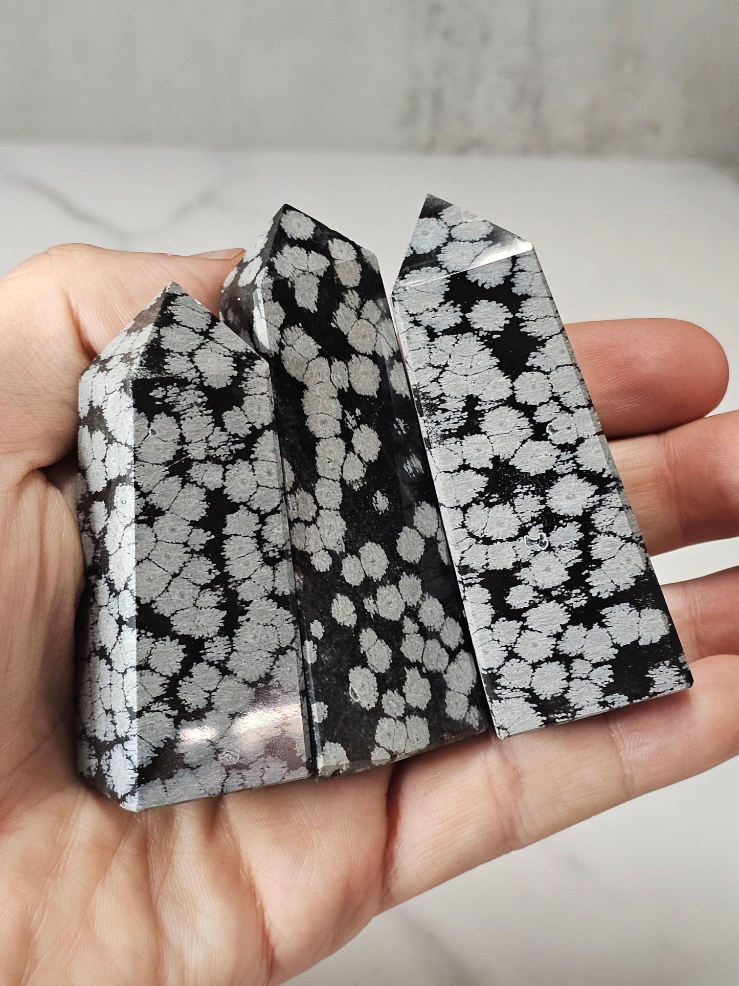 Snowflake Obsidian Tower - 4 Sided