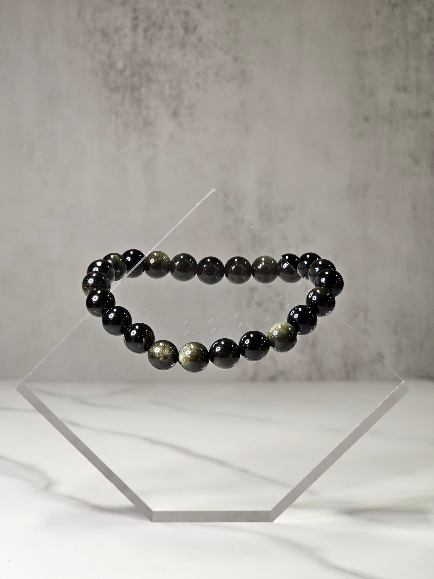 Golden Sheen Obsidian Stretchy Bracelet