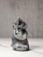 Labradorite Meditating Yoga Dog Carving