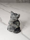 Labradorite Meditating Yoga Dog Carving