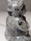 Labradorite Meditating Yoga Dog Carving