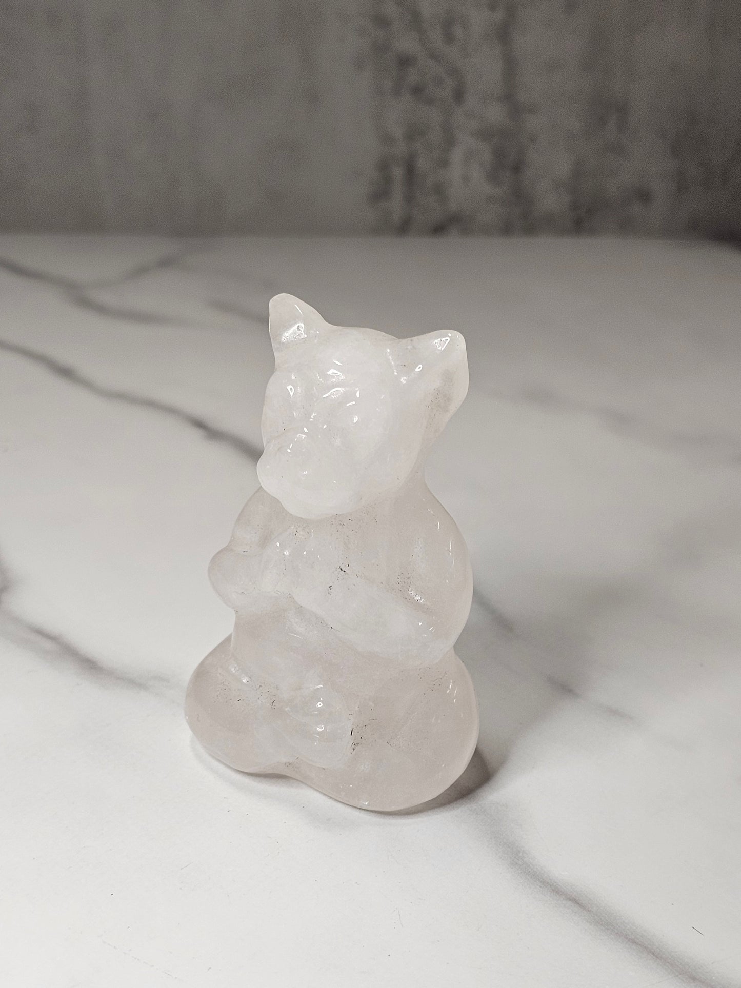 Rose Quartz Meditating Yoga Dog Carving