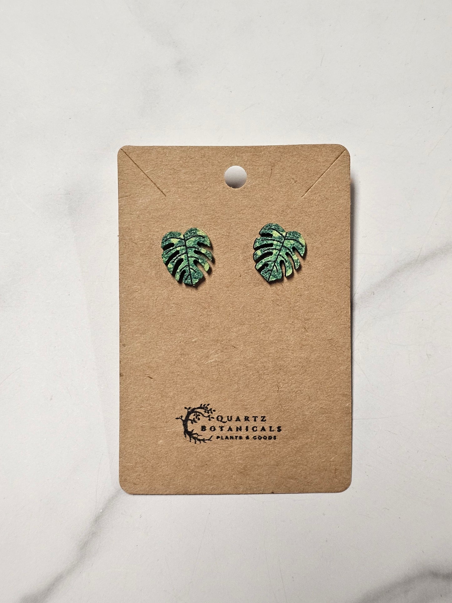 Monstera Leaf Stud Earrings