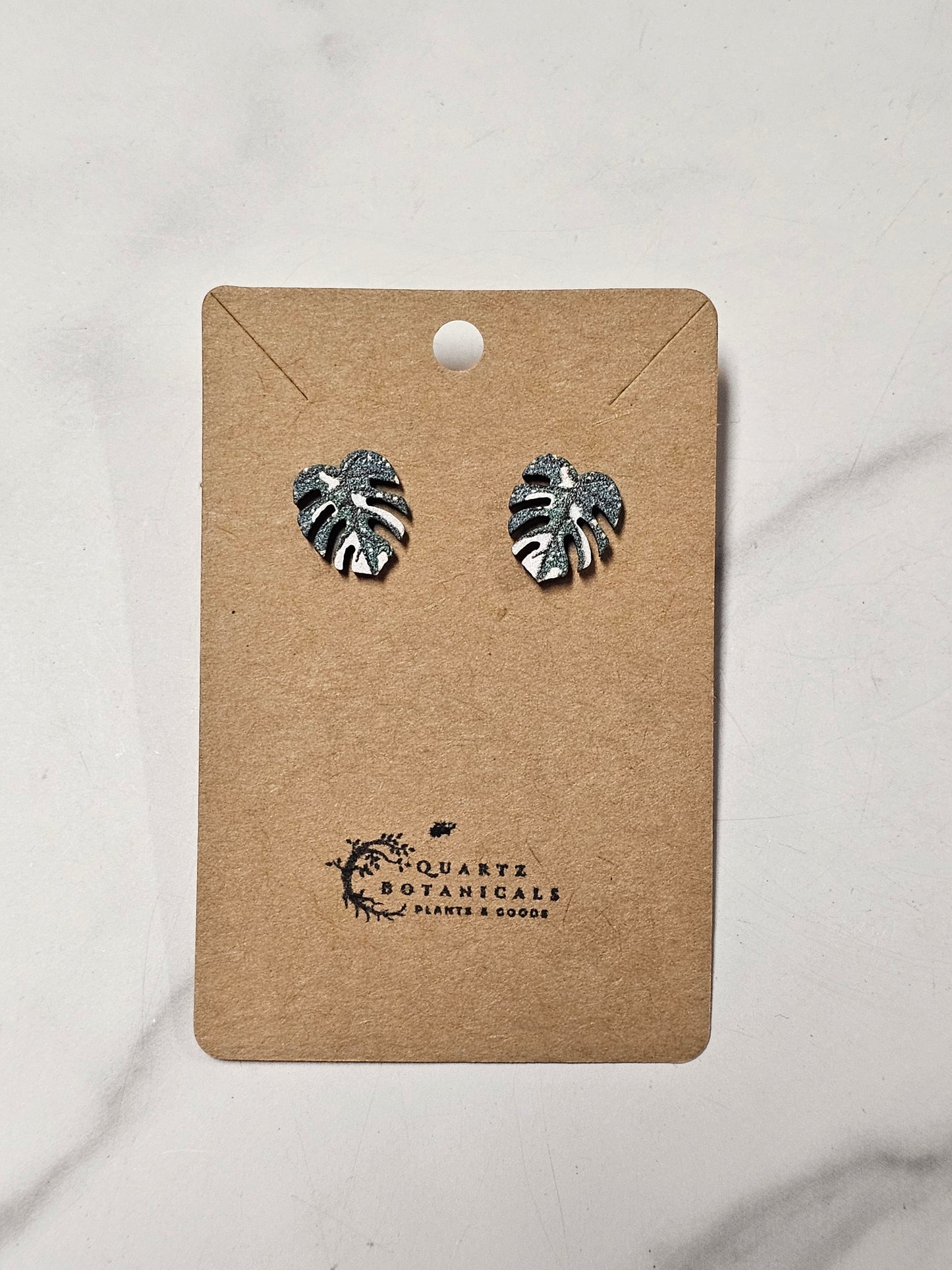 Monstera Leaf Stud Earrings