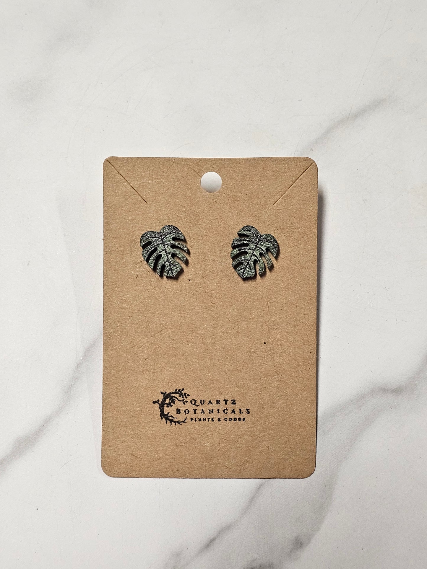 Monstera Leaf Stud Earrings