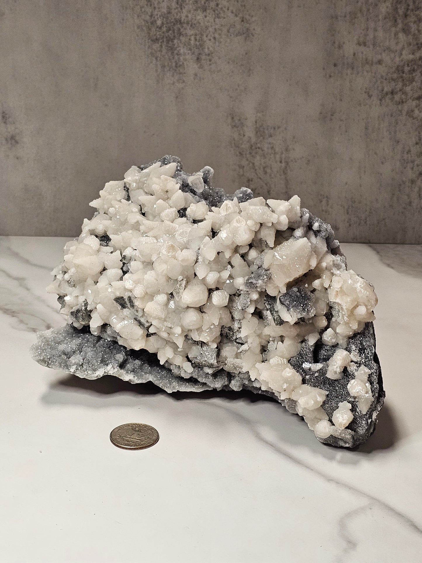 Calcite on Sphalerite Specimen