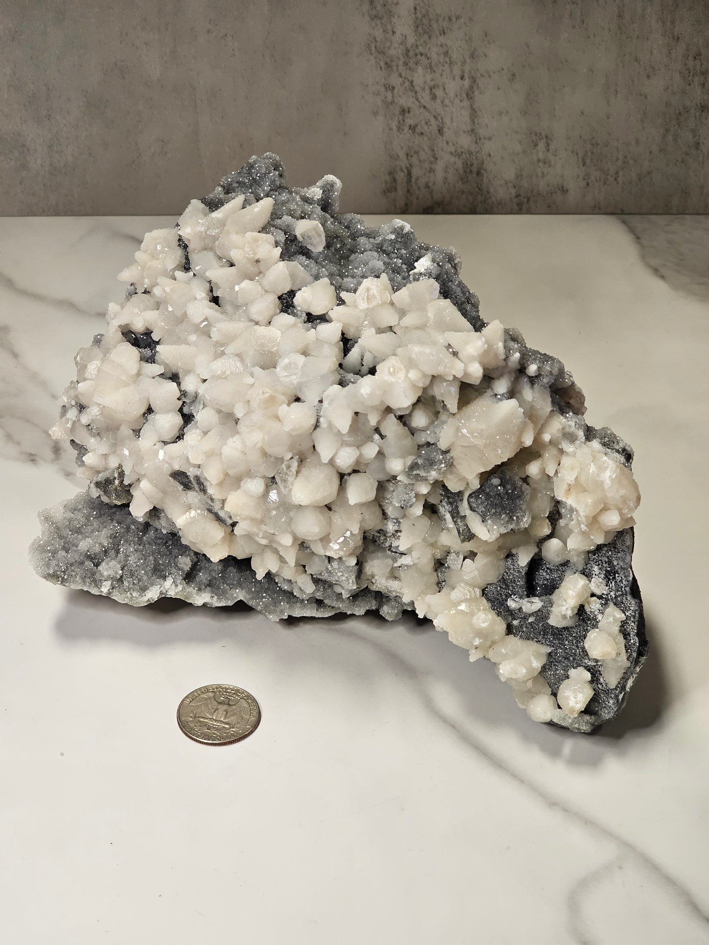 Calcite on Sphalerite Specimen