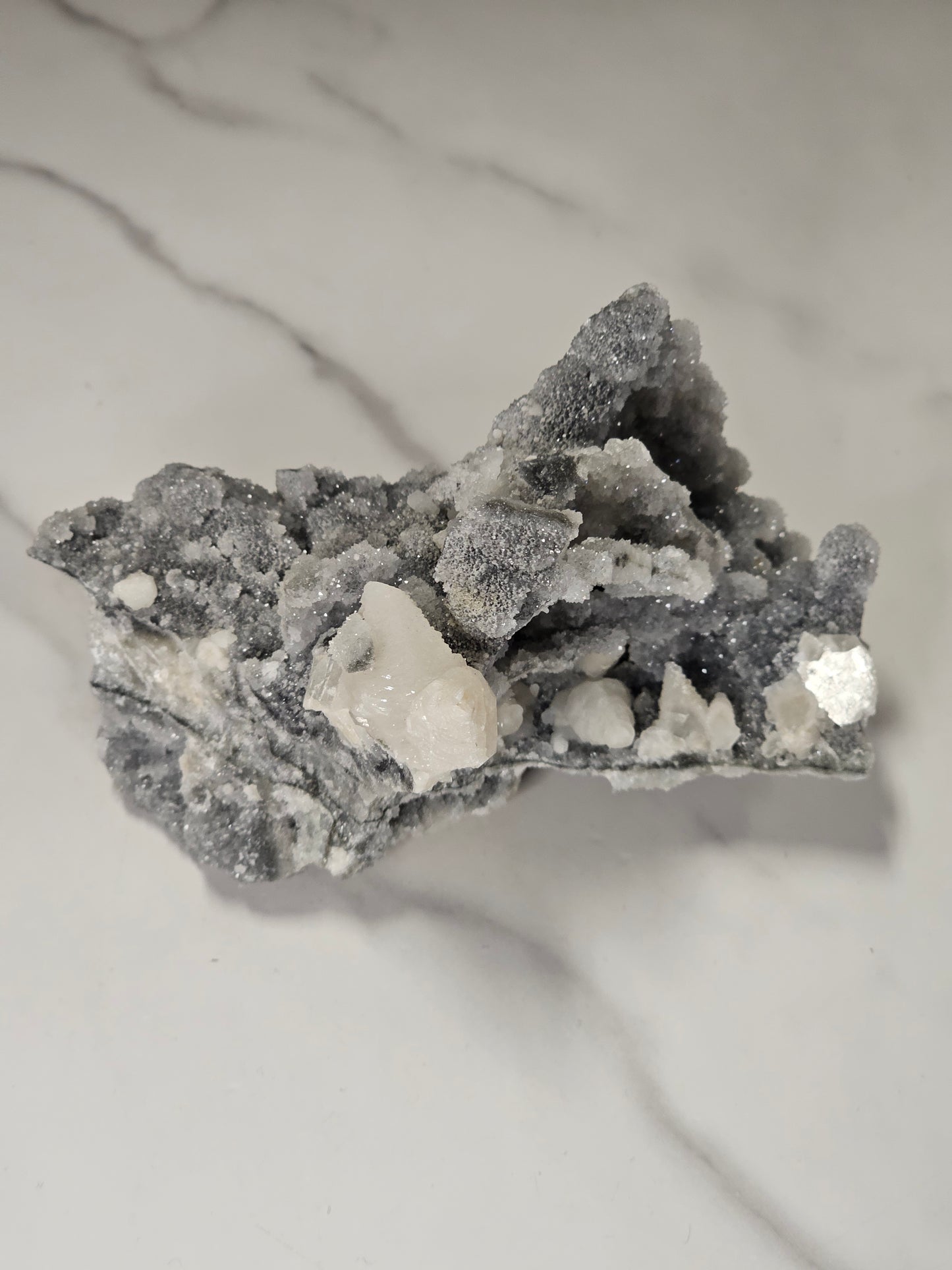 Calcite on Sphalerite Specimen