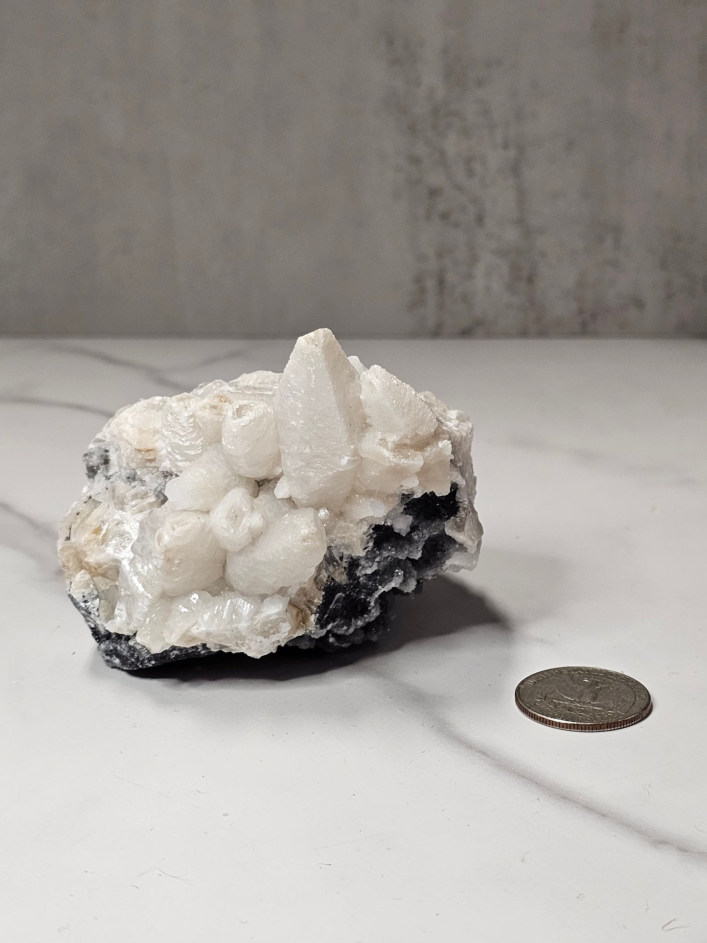 Calcite on Sphalerite Specimen