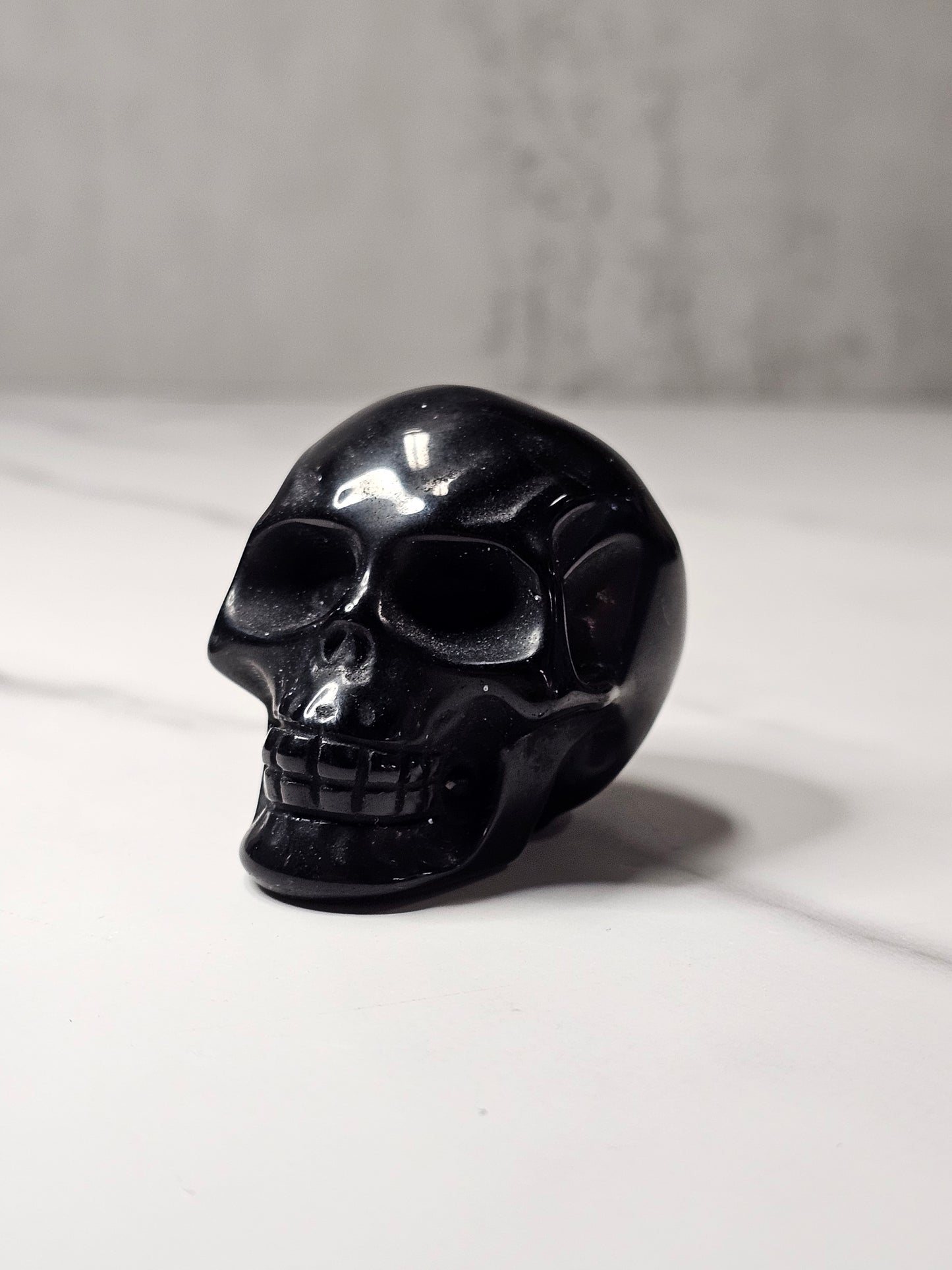 Obsidian Skull Carving