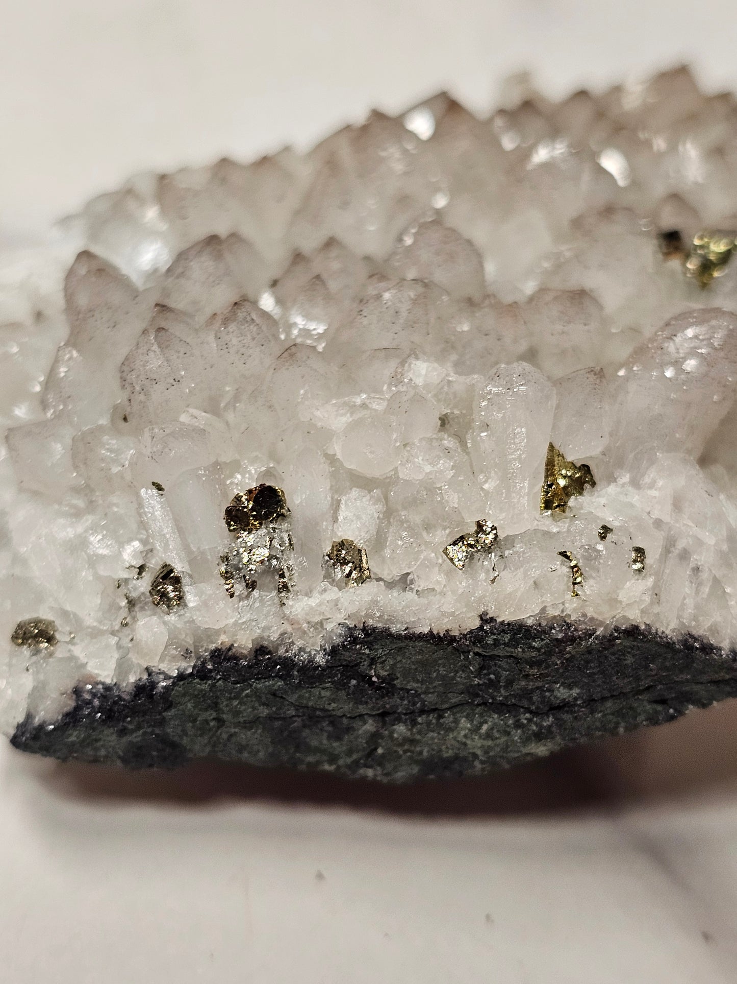 Pyrite on Quartz Specimen