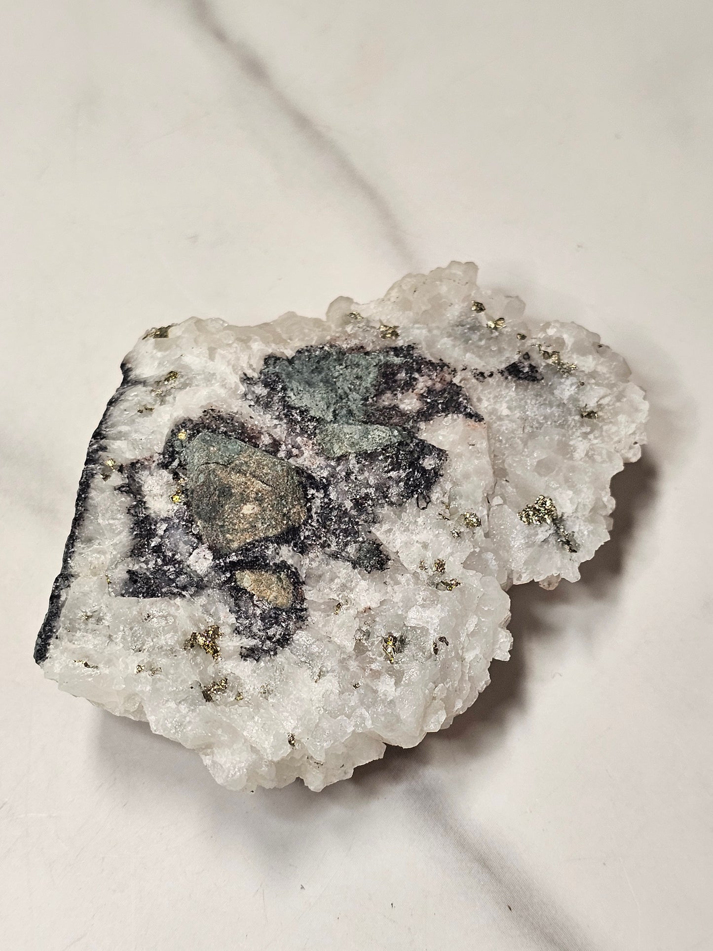 Pyrite on Quartz Specimen