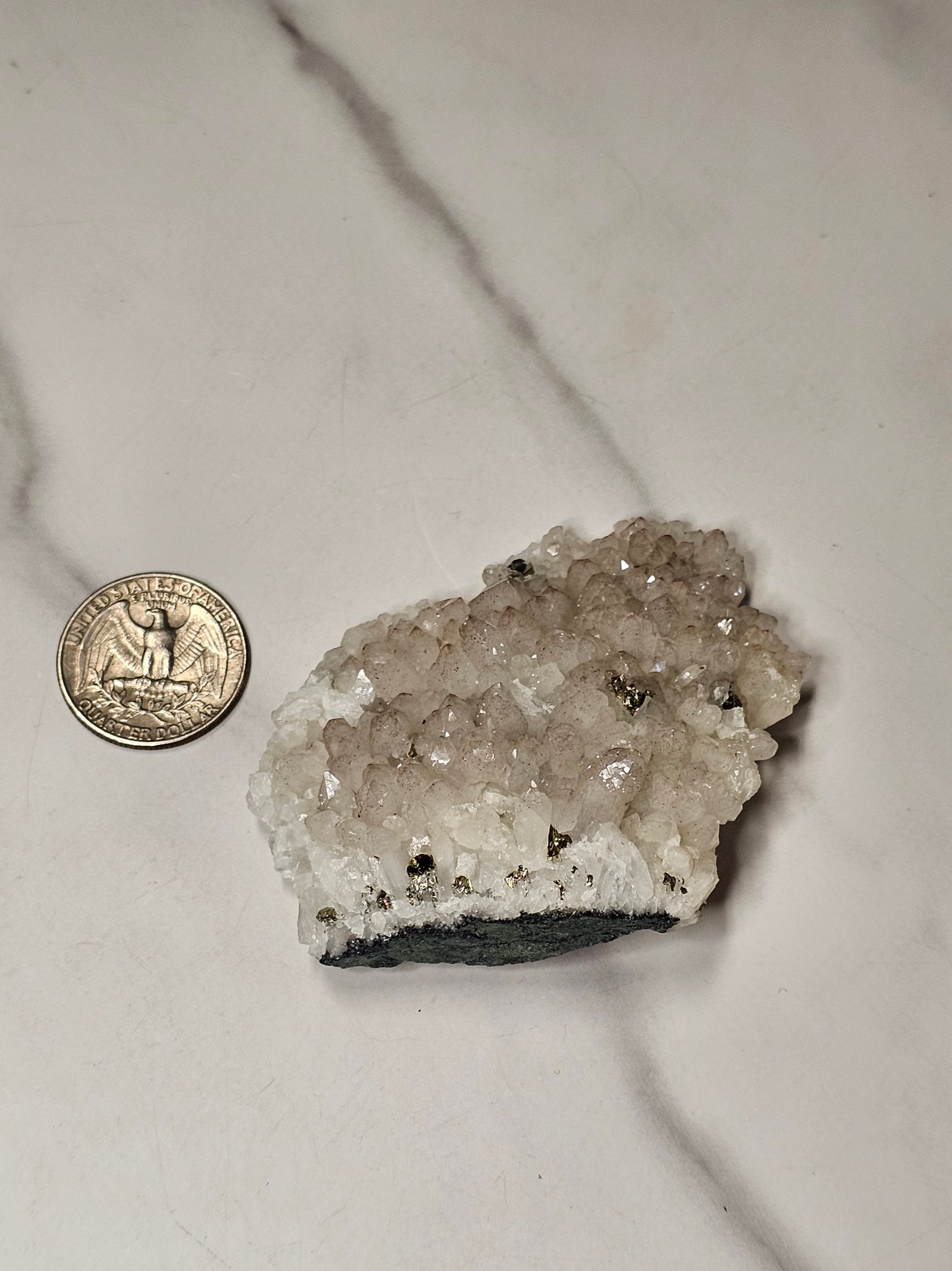 Pyrite on Quartz Specimen