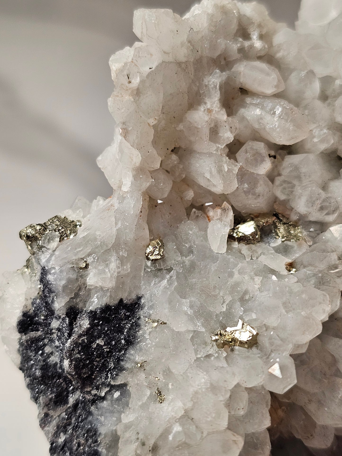 Pyrite on Quartz Specimen