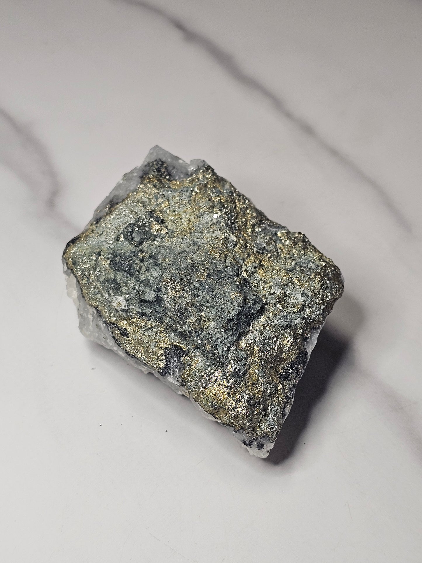 Pyrite on Quartz Specimen