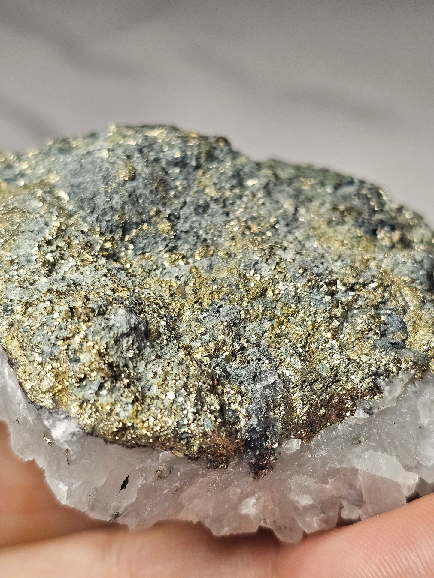 Pyrite on Quartz Specimen