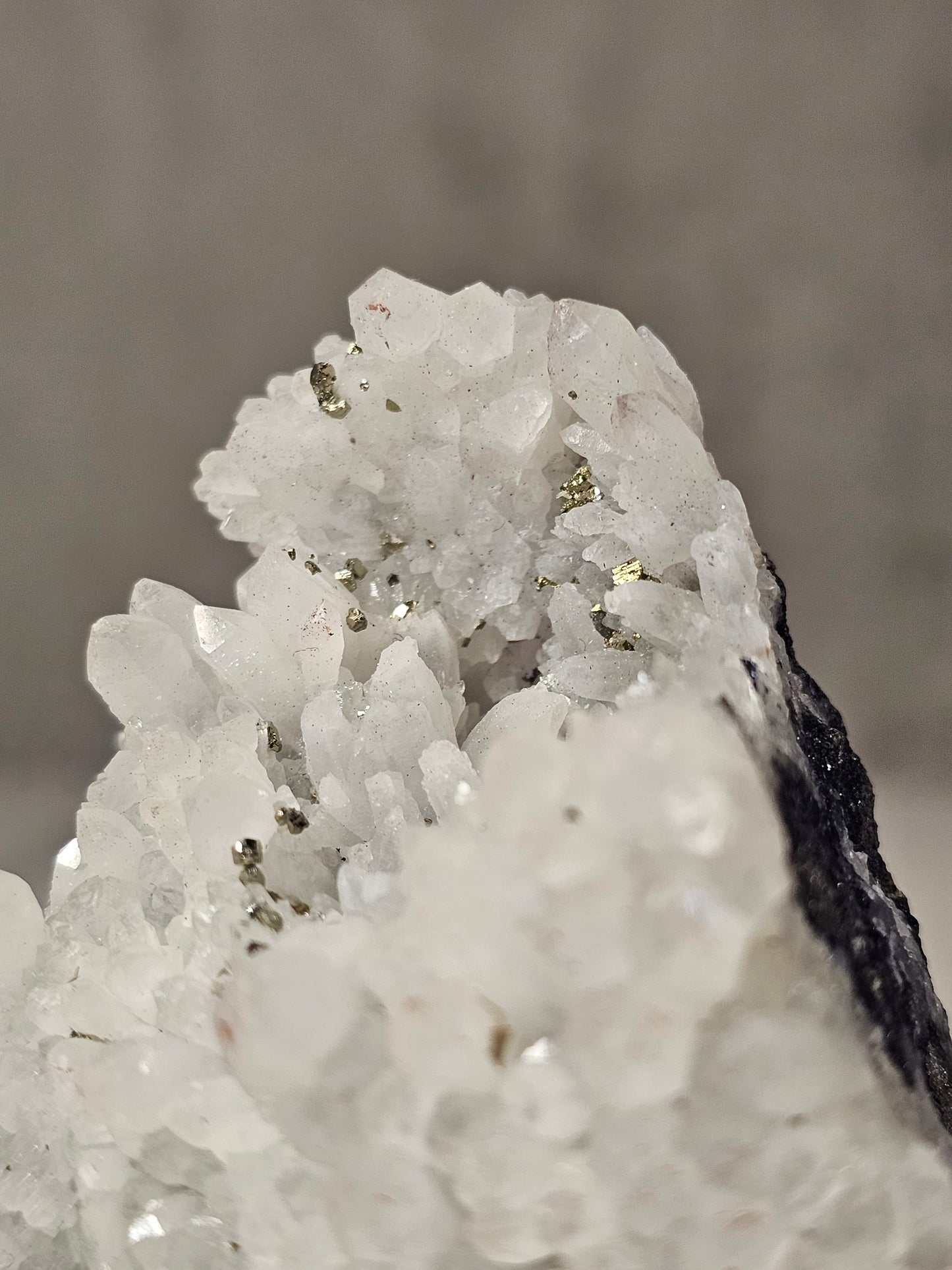 Pyrite on Quartz Specimen