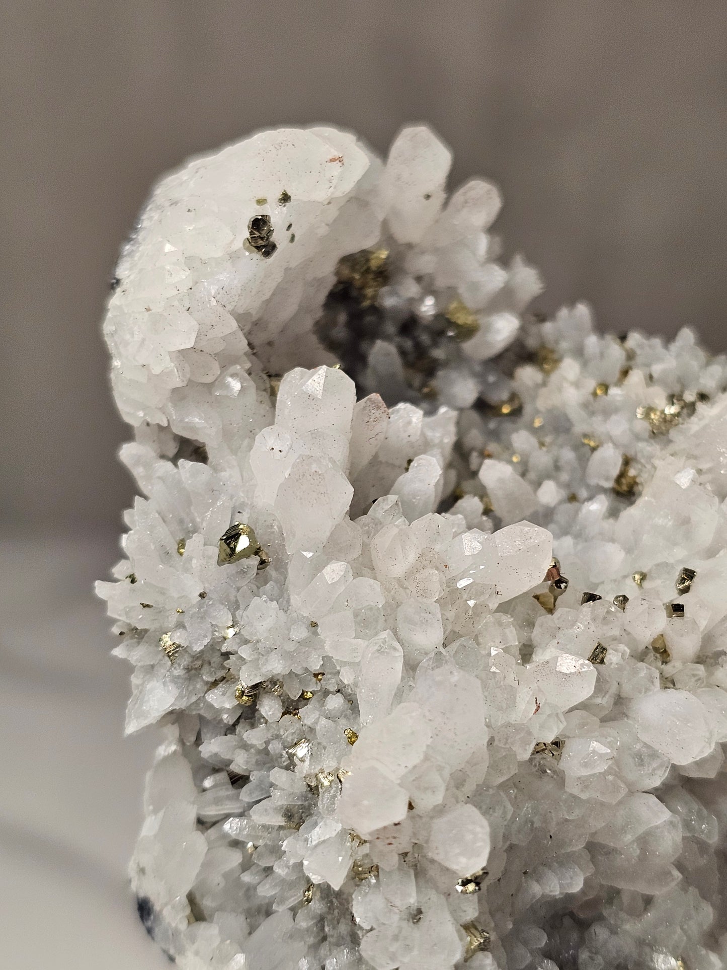 Pyrite on Quartz Specimen