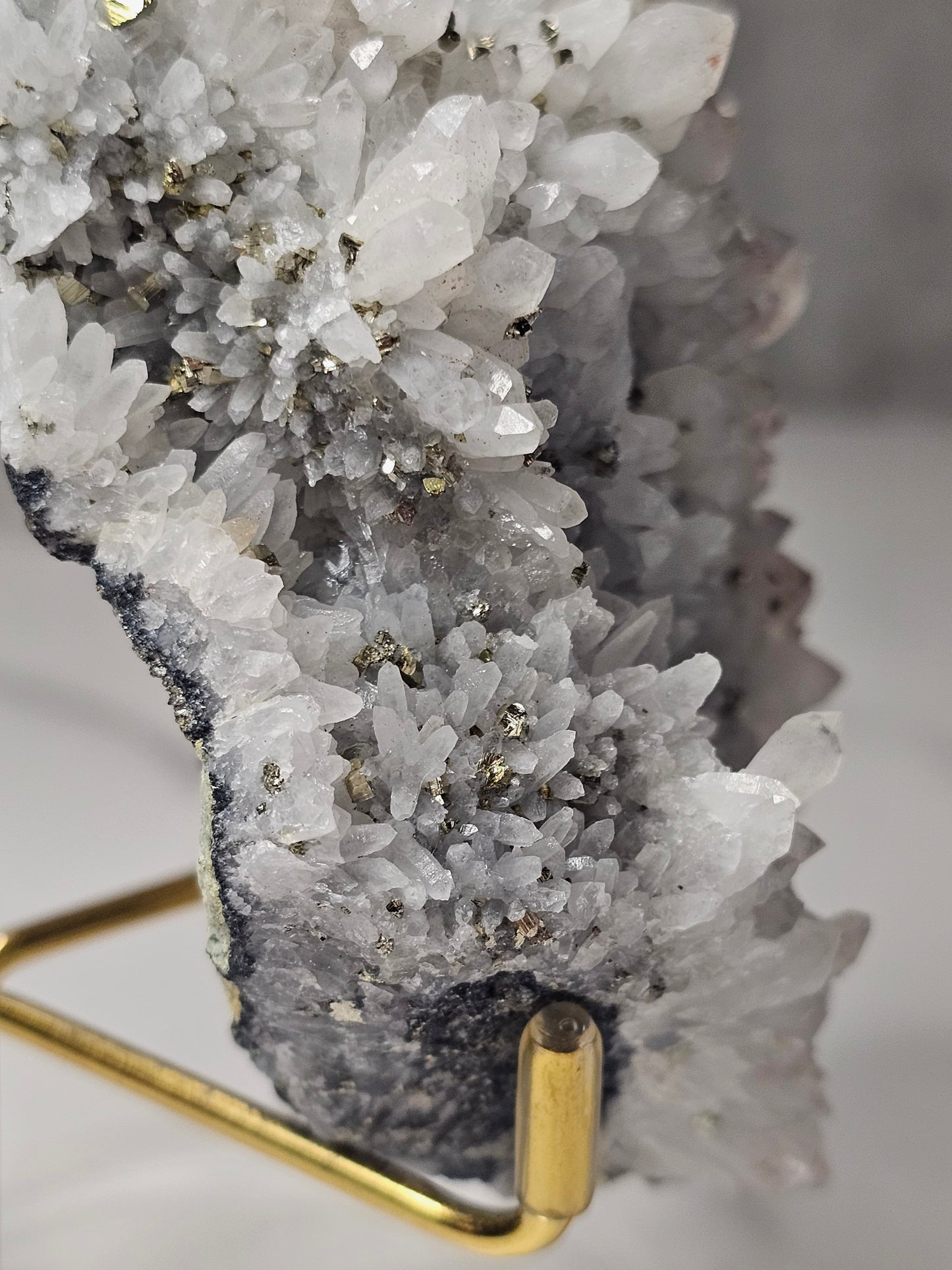 Pyrite on Quartz Specimen