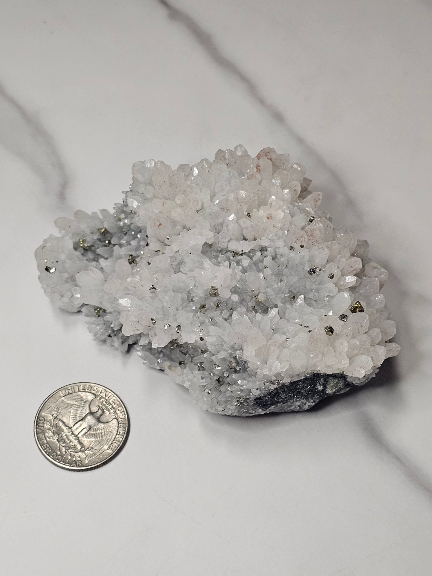 Pyrite on Quartz Specimen