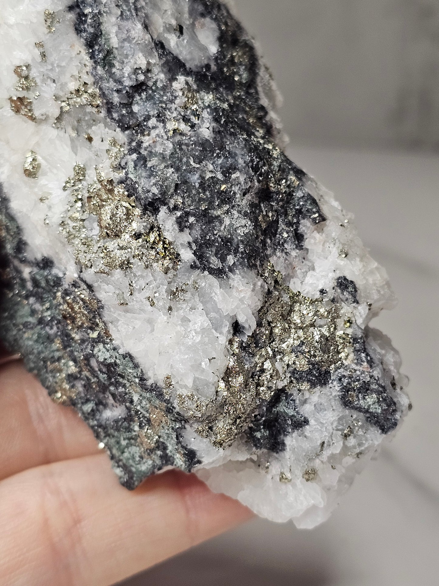 Pyrite on Quartz Specimen