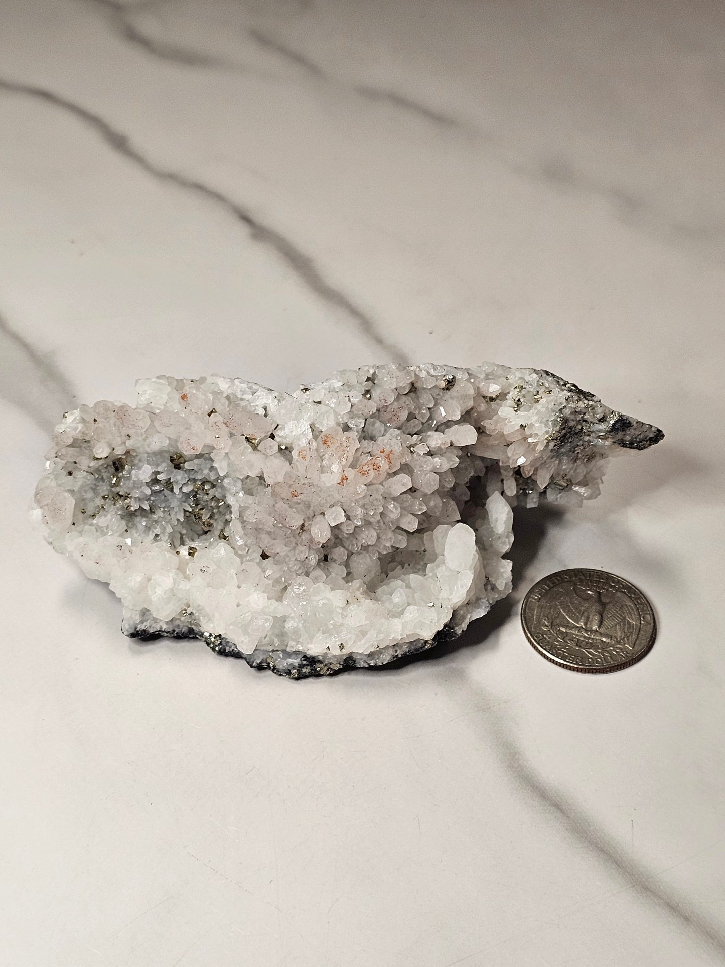 Pyrite on Quartz Specimen