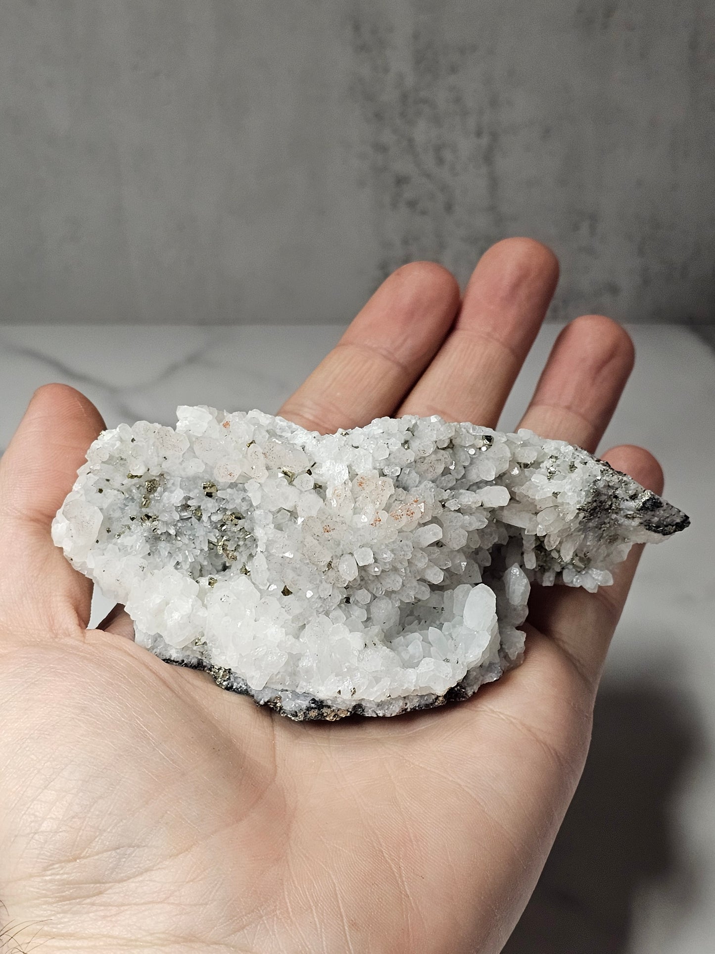 Pyrite on Quartz Specimen