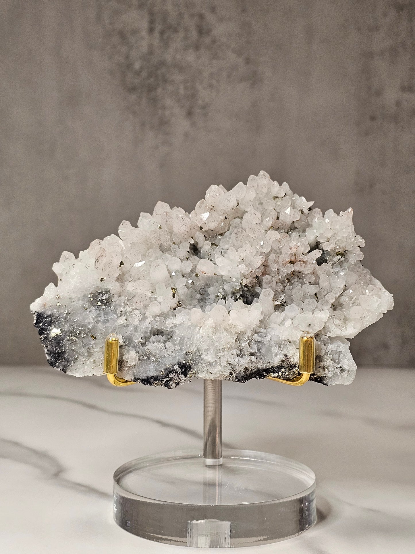 Pyrite on Quartz Specimen