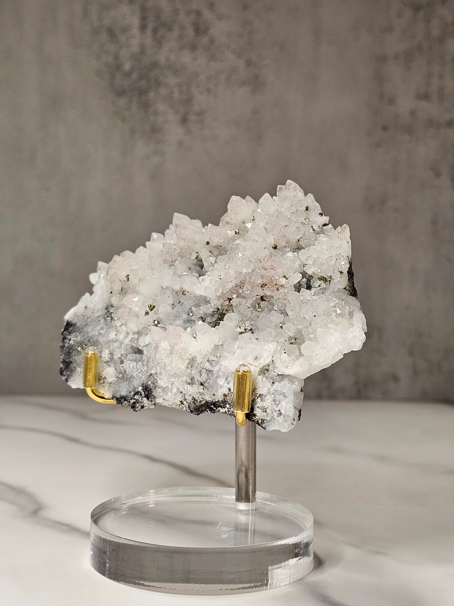 Pyrite on Quartz Specimen