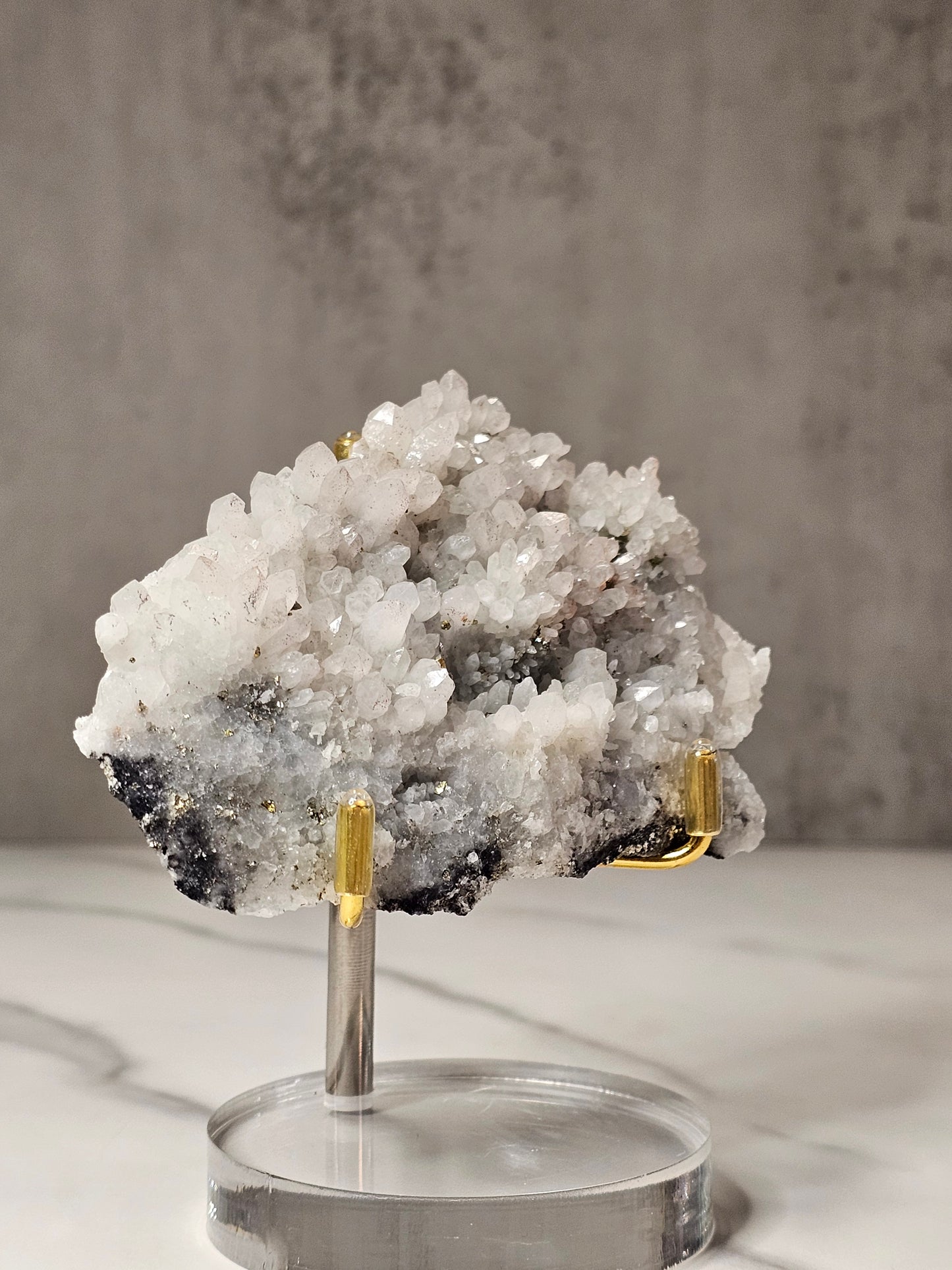 Pyrite on Quartz Specimen