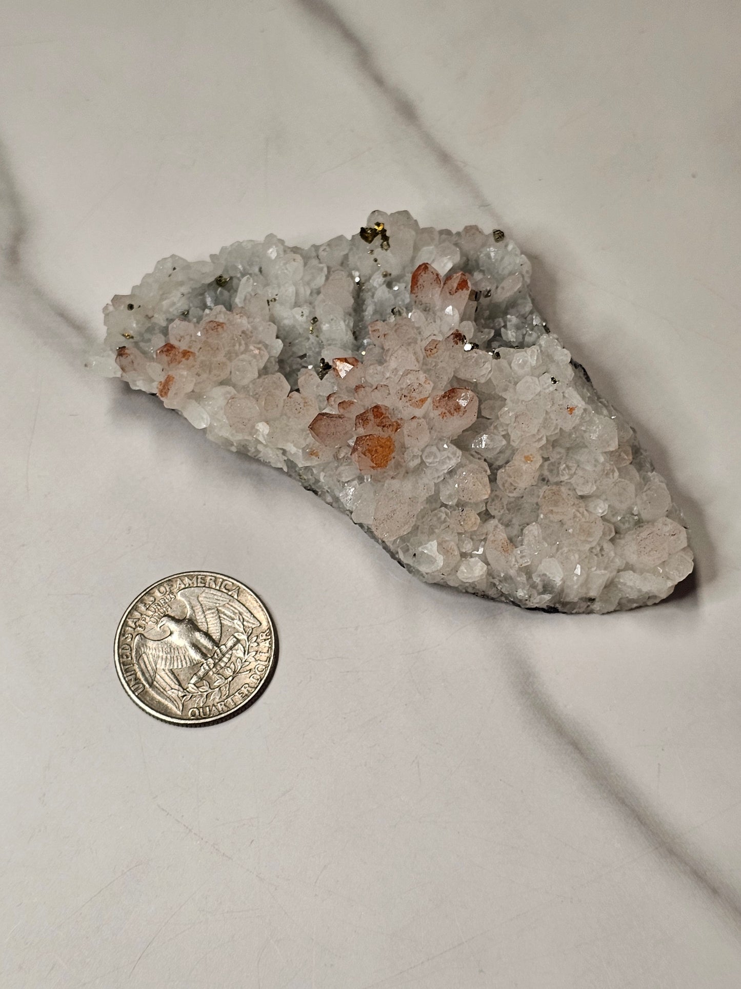 Pyrite on Quartz Specimen