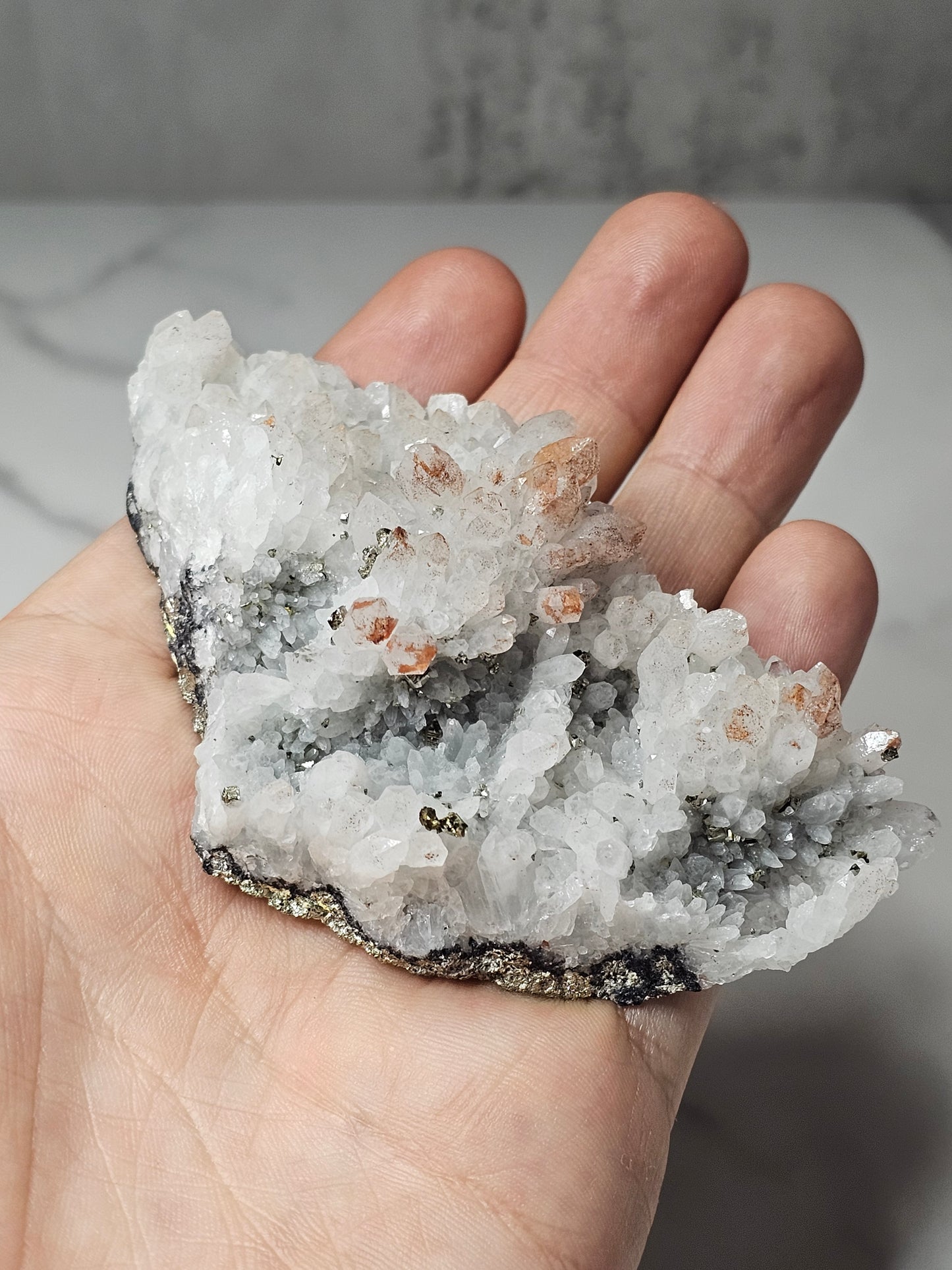 Pyrite on Quartz Specimen