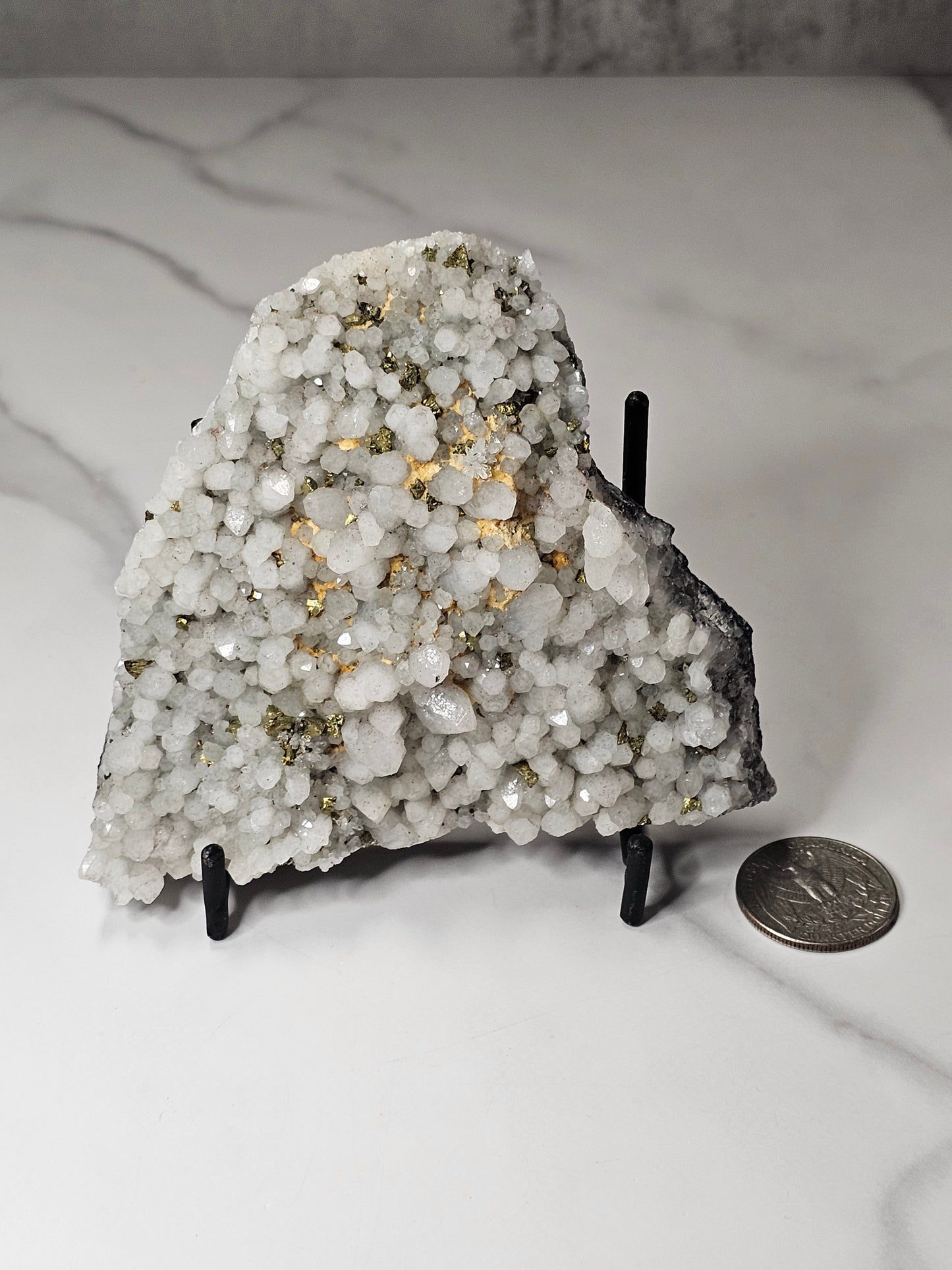 Pyrite on Quartz Specimen