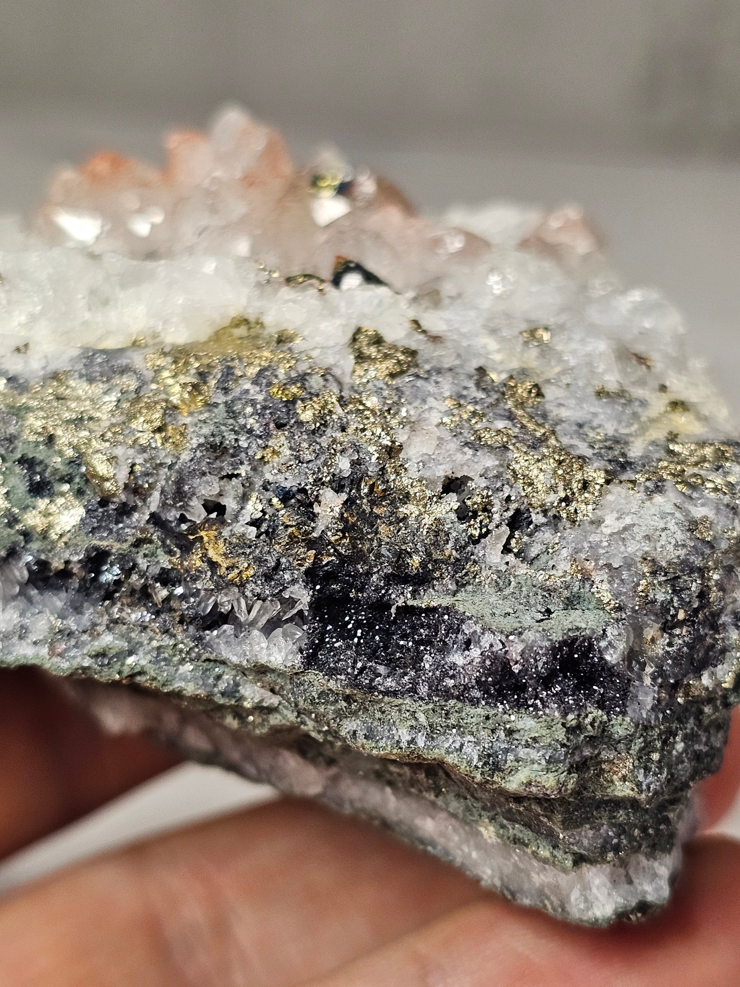 Pyrite on Quartz Specimen