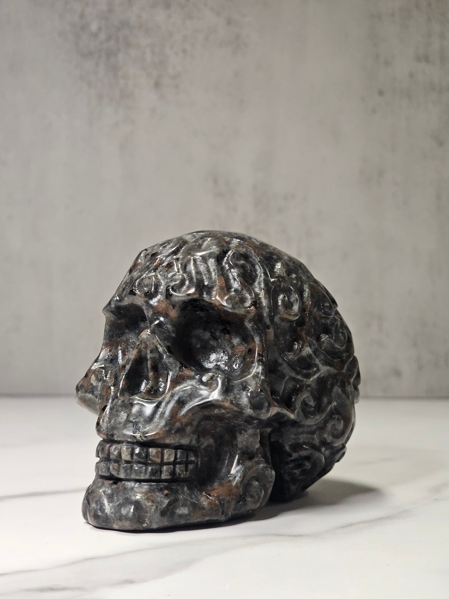 Yooperlite Skull Carving