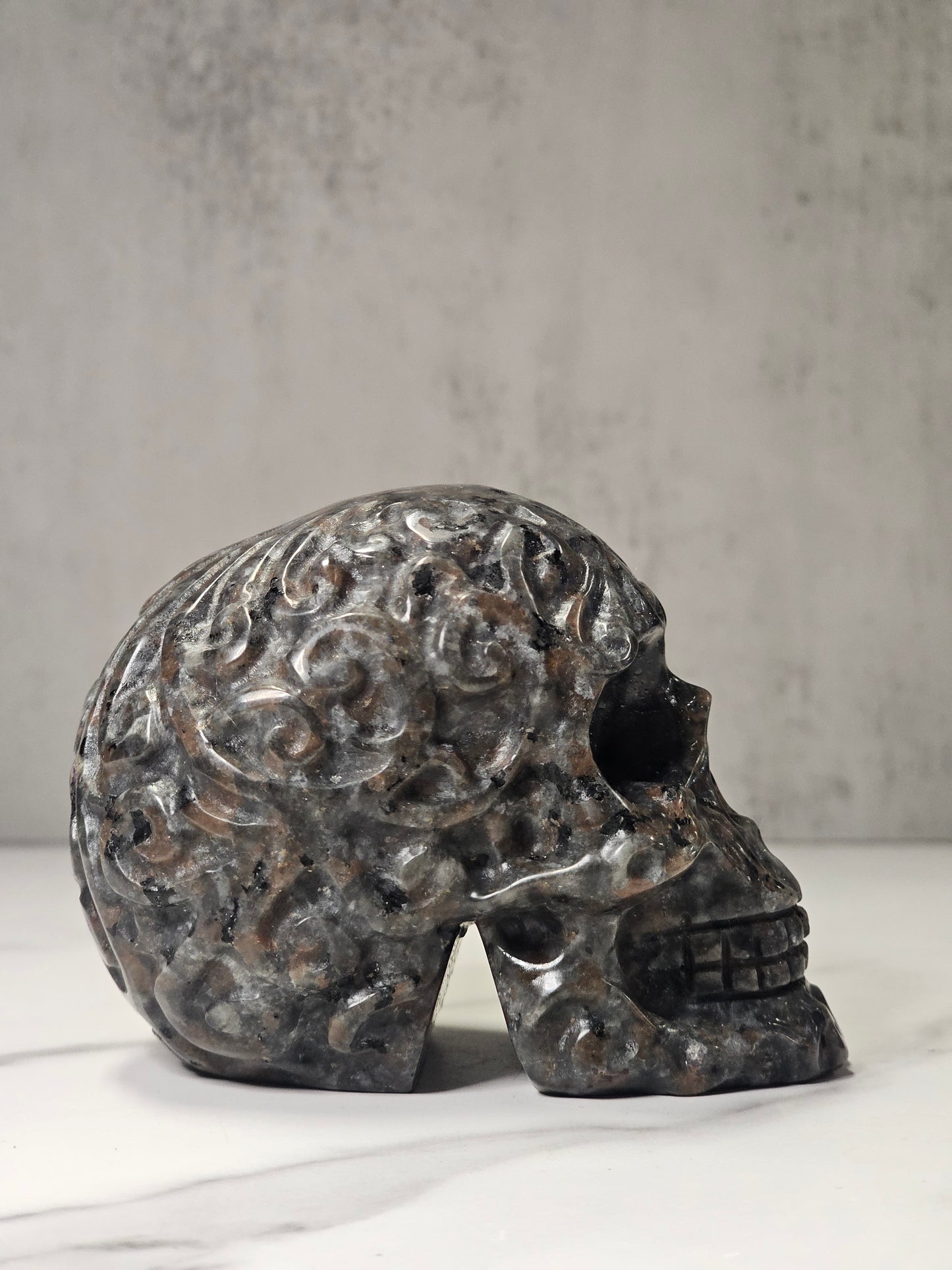 Yooperlite Skull Carving