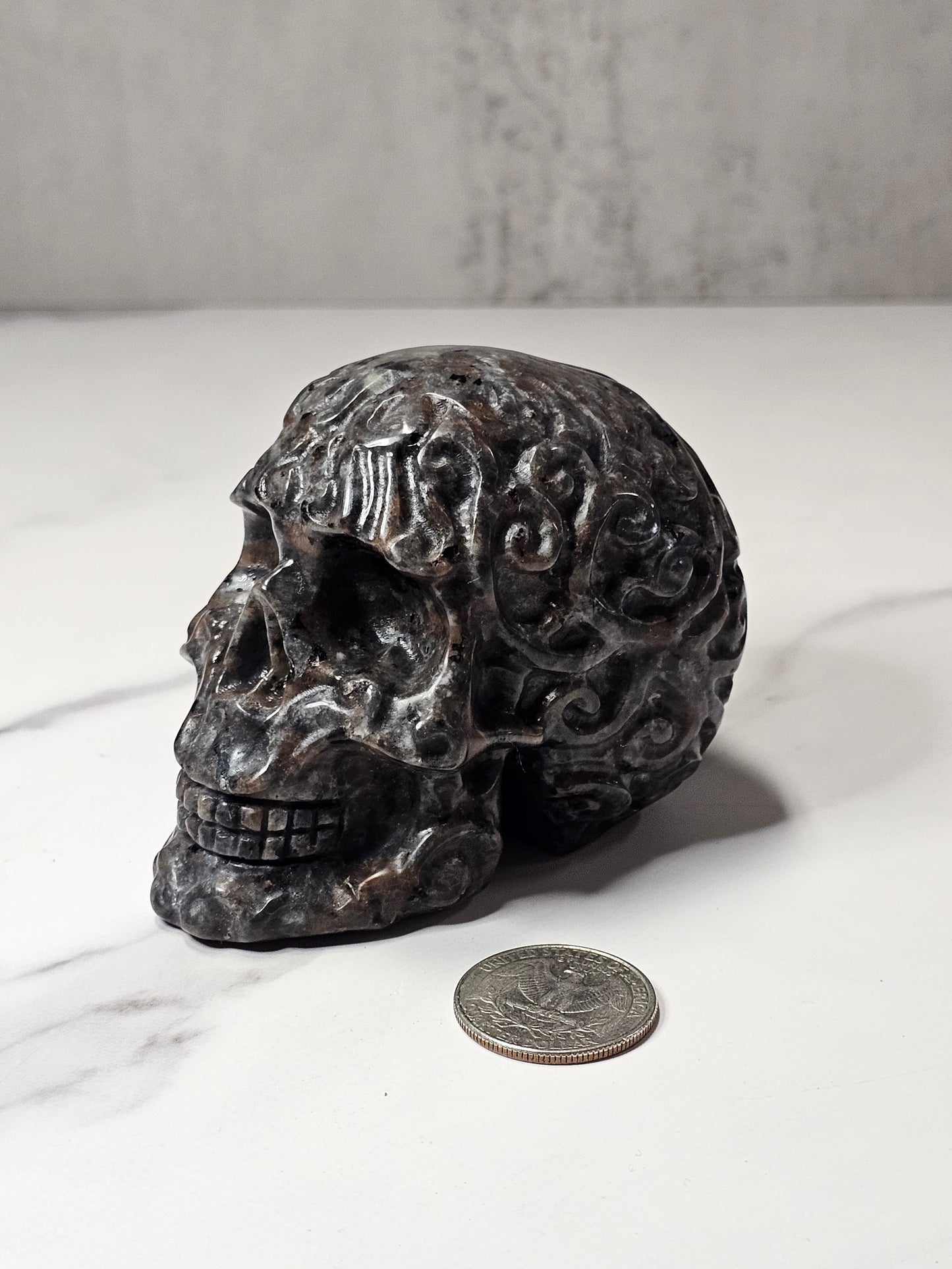 Yooperlite Skull Carving