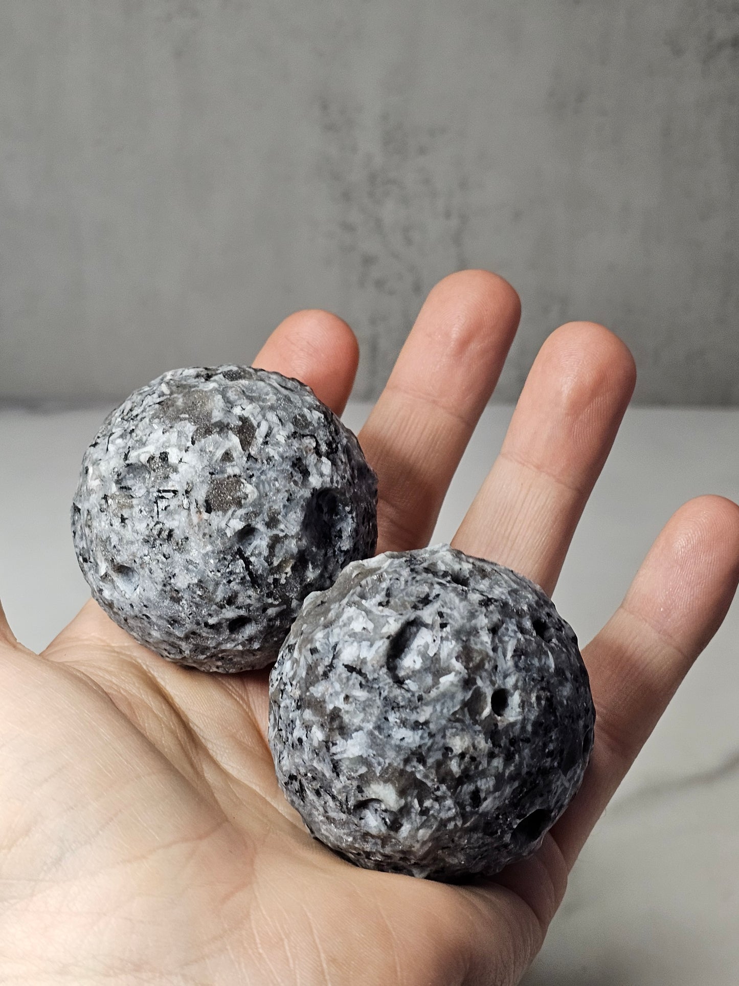 Yooperlite Moon Sphere Carving