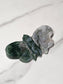 Moss Agate Moth Carving