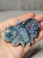 Moss Agate Moth Carving