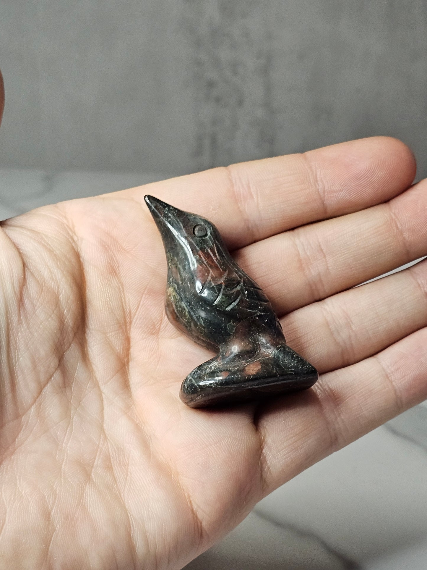 Africa Bloodstone Raven Carving