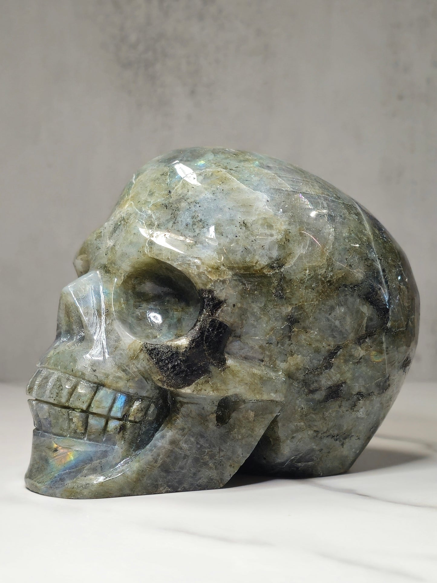 Labradorite Skull Carving