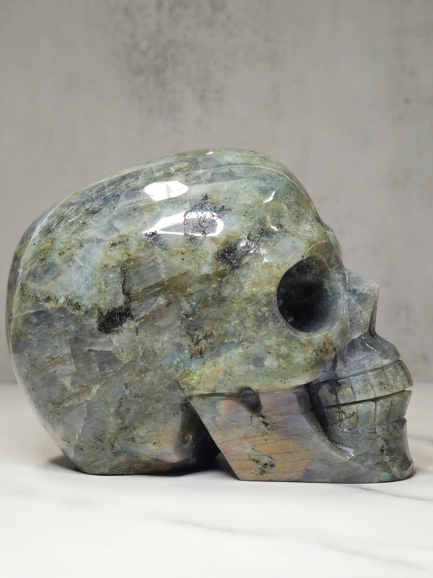 Labradorite Skull Carving